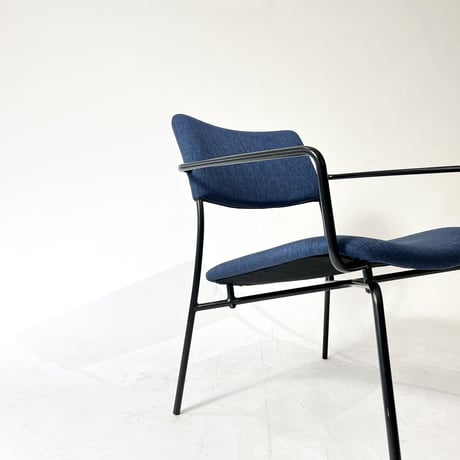 USED IRON LEG FABRIC SEAT ARM CHAIR