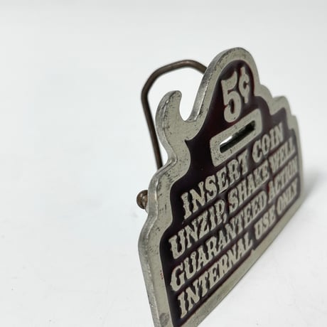 VINTAGE 70'S INSERT COIN 5 CENT BUCKLE