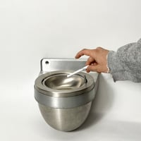 VINTAGE STAINLESS STEEL WALL MOUNT ASHTRAY