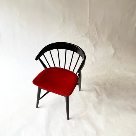 JAPAN VINTAGE 70’S “飛騨産業” WOODEN FRAME FABRIC ARM CHAIR