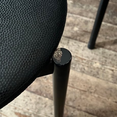 JAPAN USED IRON LEG VINYL LEATHER CHAIR