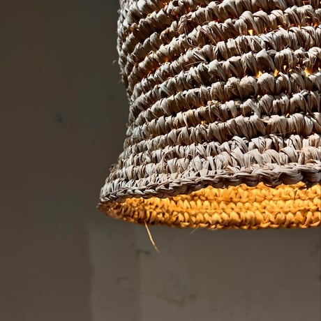 USED STRAW SHADE PENDANT LAMP