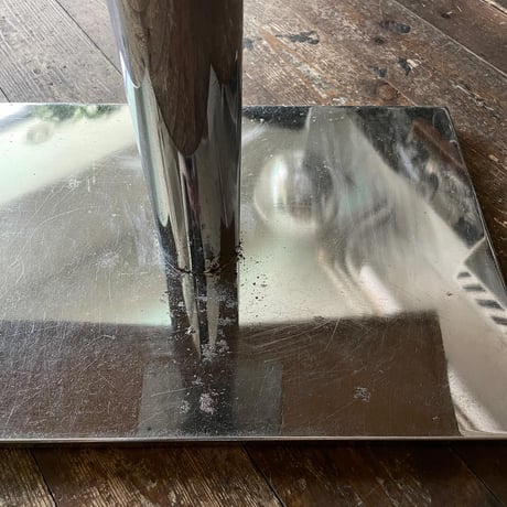 USED METAL LEG WOODEN TOP BOARD COFFEE TABLE