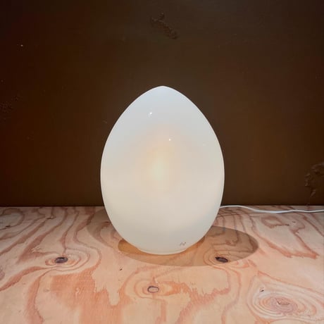 USED GLASS EGG TABLE LAMP