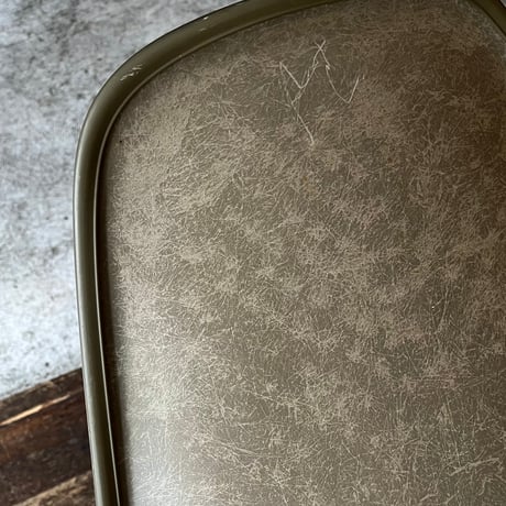 VINTAGE 50’S-60’S “HERMAN MILLER” STEEL FRAME NAUGAHYDE LEATHER WOODEN TABLE CHAIR