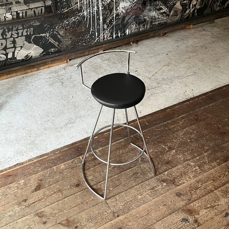 USED IRON LEG VINYL LEATHER COUNTER CHAIR