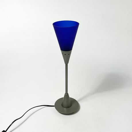 JAPAN USED 80’S-90’S GLASS SHADE METAL FRAME TABLE LAMP