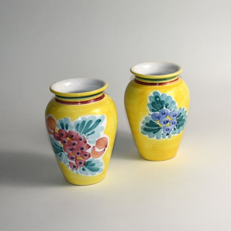 ITALIAN USED HANDPAINTED CERAMIC FLOWER VASE