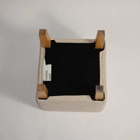 USED WOODEN LEG FABRIC STOOL