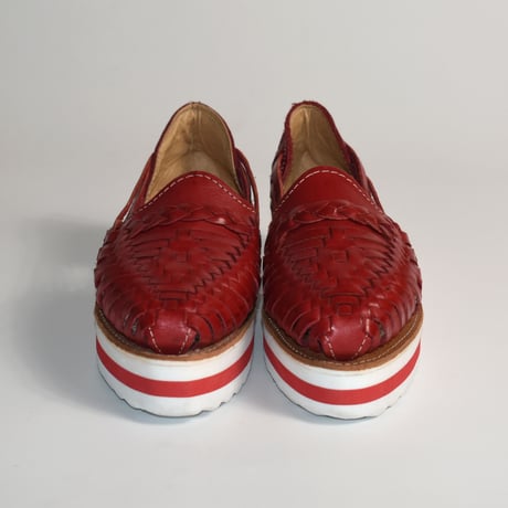 LADIES MEXICAN LEATHER HUARACHE PLATFORM SHOES