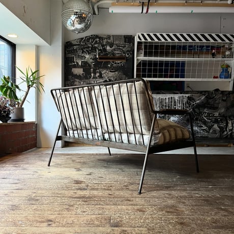USED METAL FLAME FABRIC SEAT 2P SOFA