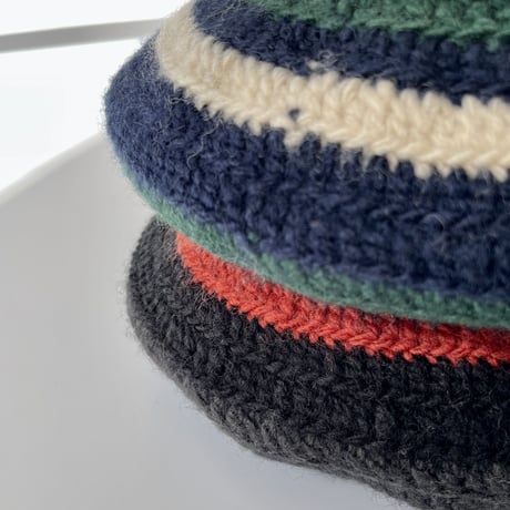 COMFORTABLE REASON  “Stripe Tam O' Shanter Hat”