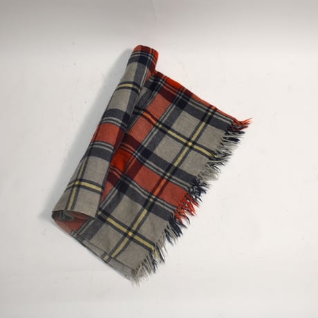 VINTAGE 50'S "TROY ROBE" PLAID WOOL BLANKET