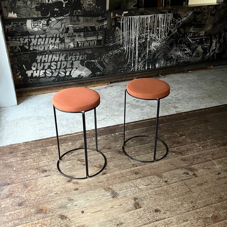 JAPAN USED “KOKUYO” IRON LEG FABRIC STACKING STOOL