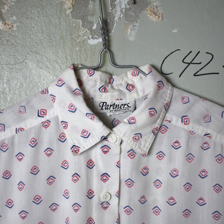 LADIES USED 90'S "PARTNERS BY MERVYN'S" S/S SHIRT