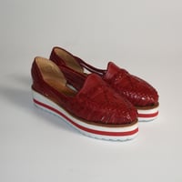 LADIES MEXICAN LEATHER HUARACHE PLATFORM SHOES