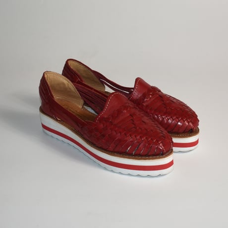 LADIES MEXICAN LEATHER HUARACHE PLATFORM SHOES