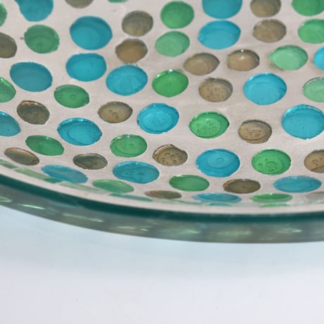 USED MASAIC HANDMADE GLASS TRAY
