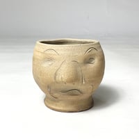 USED HANDMADE CERAMIC FACE PLANTER
