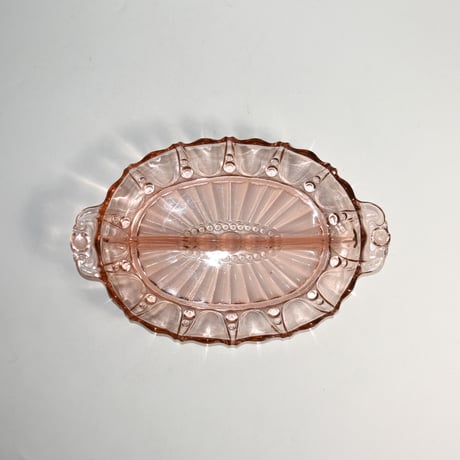 VINTAGE PINK GLASS TRAY
