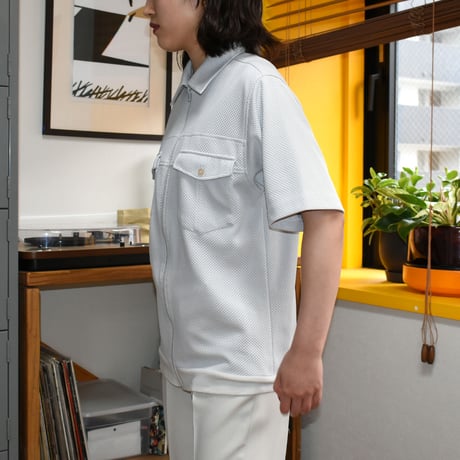USED 90'S "JHON BLAIR" ZIP UP S/S SHIRT
