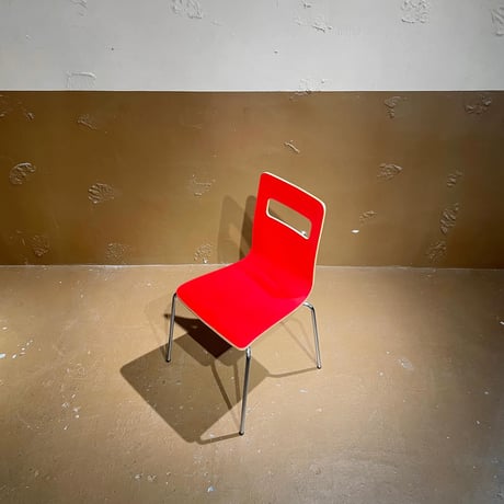 USED STEEL LEG PLYWOOD SEAT CHAIR