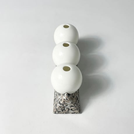 USED STONE BASE CERAMC FLOWER VASE