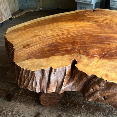 USED WOODEN SLAB TABLE