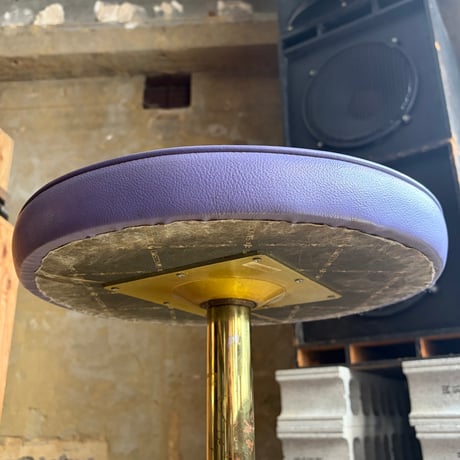 USED METAL FRAME VINYL LEATHER STOOL