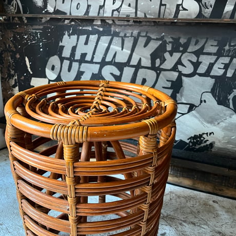 USED BAMBOO & WICKER STOOL