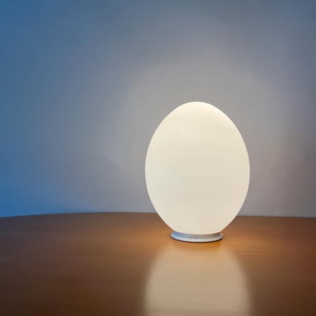 JAPAN USED GLASS SHADE EGG TABLE LAMP