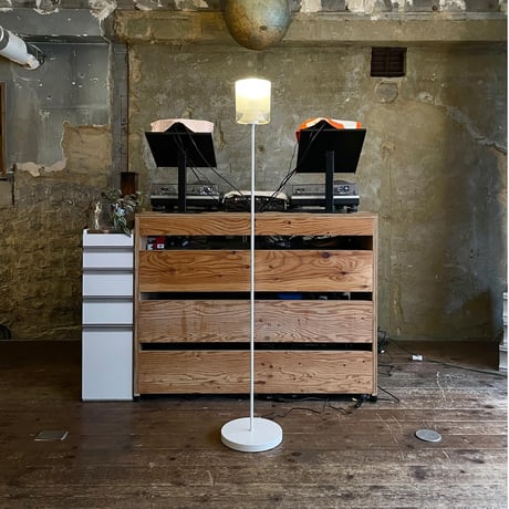 USED GLASS SHADE FLOOR LAMP