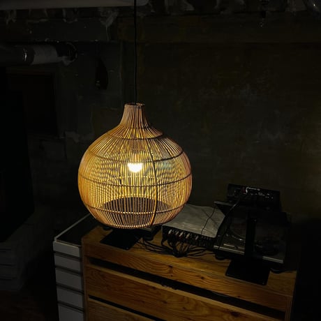 USED BAMBOO SHADE PENDANT LAMP