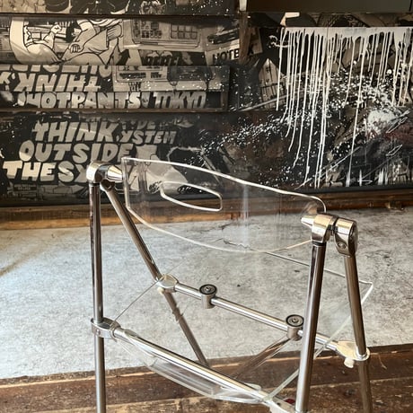 USED STEEL FRAME FOLDING ACRYL CHAIR