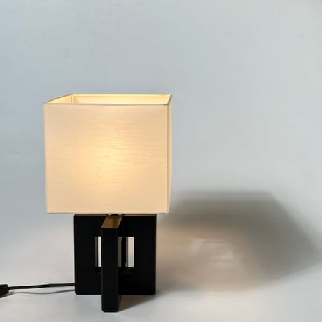 JAPAN USED FABRIC SHADE WOODEN TABLE LAMP