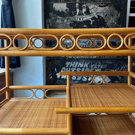 USED BAMBOO FLAME RATTAN SHELF
