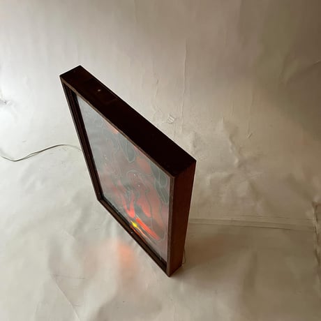 JAPAN VINTAGE UNKNOWN ARTIST STAINED GLASS ART LAMP