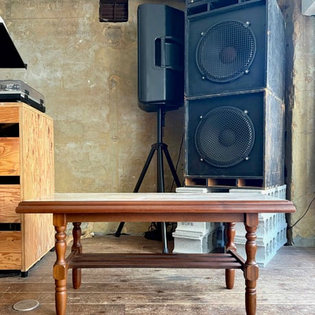USED WOODEN & MARBLE PATTERN LOW TABLE