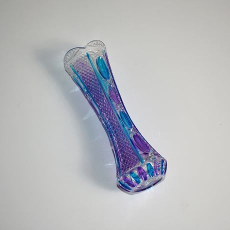 USED HANDPAINTED GLASS FLOWER BASE
