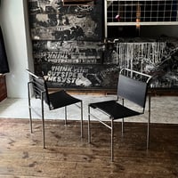 USED STEEL FRAME VINYL LEATHER CHAIR