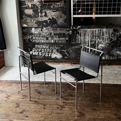 USED STEEL FRAME VINYL LEATHER CHAIR