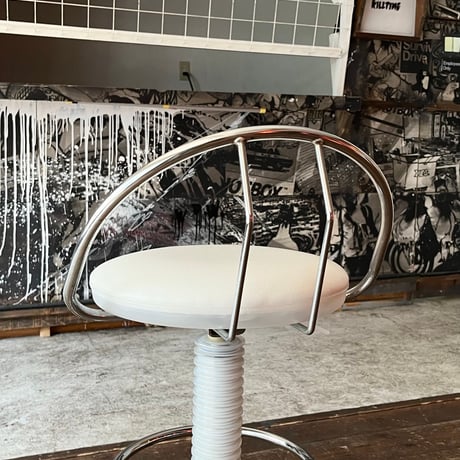 USED STEEL FRAME VINYL LEATHER COUNTER CHAIR