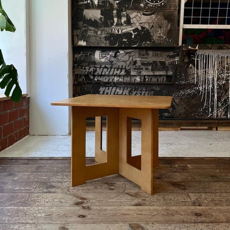 USED WOODEN PANEL SQUARE TABLE