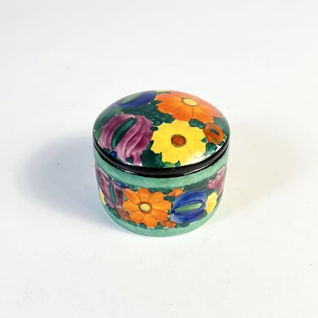 USED FLOWER PAINTED CERAMIC DISH