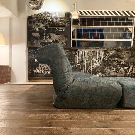 GEOMETRIC PATTERN 3SEATER SOFA & OTTOMAN