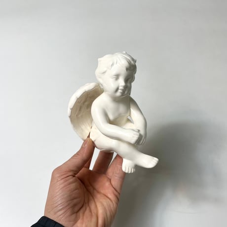 USED PORCELAIN ANGEL CANDLE HOLDER