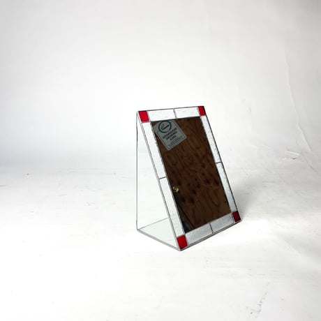 USED STAINED GLASS FLAME STAND MIRRIR