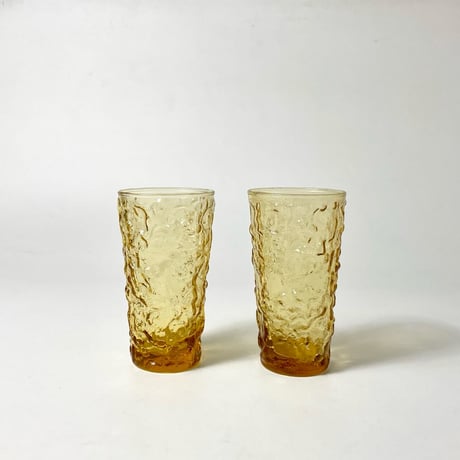 VINTAGE 60'S "FIRE KING" MILANO HONEY GOLD 60Z JUICE GLASS