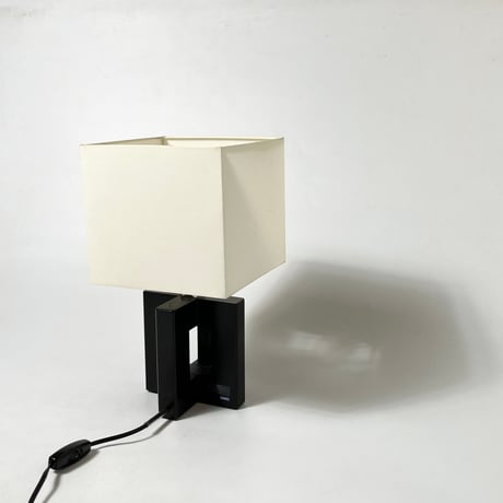 JAPAN USED FABRIC SHADE WOODEN TABLE LAMP