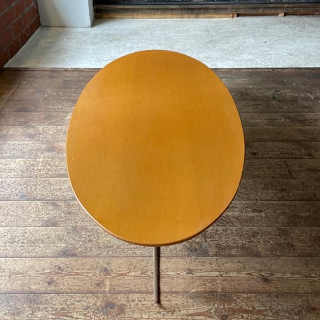USED WOODEN TOP BOARD IRON LEG LOW TABLE